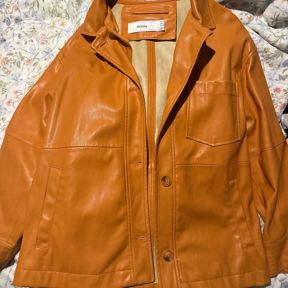 Bershka Tan Leather Jacket